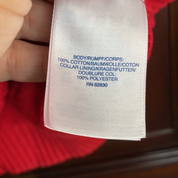 Girl’s Lands’ End Medium (10-12) 1/4 Zip Red Sweater - Picture 4 of 8